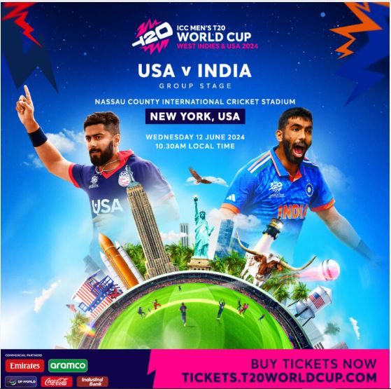 TICKETS AT PROMOTIONAL PRICE ARE NOW AVAILABLE FOR THE USA AND INDIA ICC T20 World Championship Match